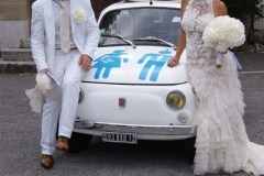 Mariage en Fiat 500 Blanche