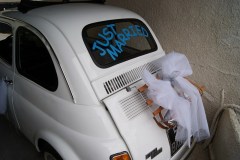 Mariage en Fiat 500 Blanche