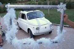 Mariage en Fiat 500 Blanche