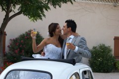 Mariage en Fiat 500 Blanche