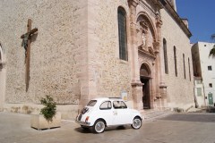 Mariage en Fiat 500 Blanche