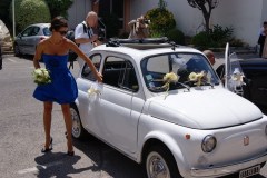 Mariage en Fiat 500 Blanche