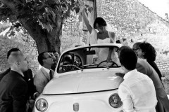 Mariage en Fiat 500 Blanche