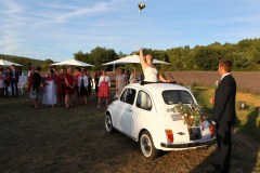 Mariage en Fiat 500 Blanche