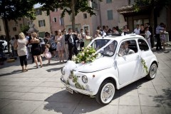 Mariage en Fiat 500 Blanche