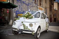 Mariage en Fiat 500 Blanche