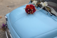 Mariage en Fiat 500 Bleue