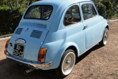 Mariage en Fiat 500 Bleue