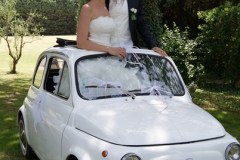 Mariage en Fiat 500 Blanche