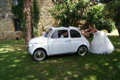 Mariage en Fiat 500 Blanche