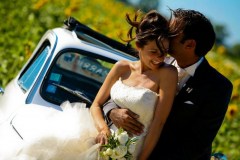 Mariage en Fiat 500 Blanche