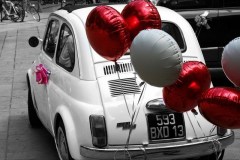 Mariage en Fiat 500 Blanche