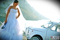 Mariage en Fiat 500 Blanche