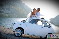 Mariage en Fiat 500 Blanche