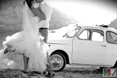 Mariage en Fiat 500 Blanche