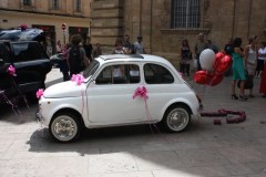 Mariage en Fiat 500 Blanche