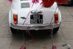 Mariage en Fiat 500 Blanche