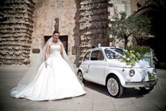 Mariage en Fiat 500 Blanche