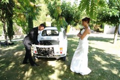 Mariage en Fiat 500 Blanche