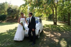 Mariage en Fiat 500 Blanche