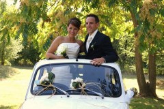 Mariage en Fiat 500 Blanche