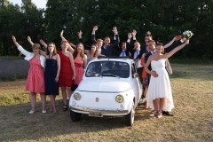 Mariage en Fiat 500 Blanche