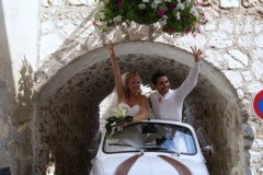 Mariage en Fiat 500 Blanche