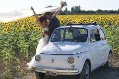 Mariage en Fiat 500 Blanche