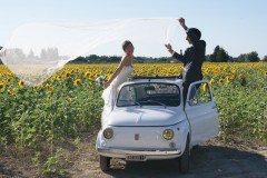 Mariage en Fiat 500 Blanche