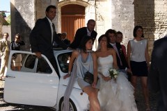 Mariage en Fiat 500 Blanche