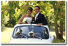 Mariage en Fiat 500 Blanche